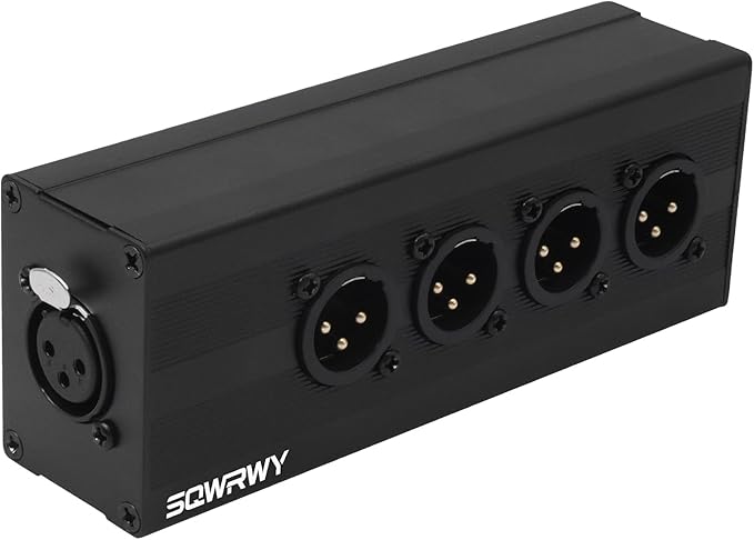 SQWRWY XLR 1 Female to 4 Male Passive Splitter | 4-Channel Galvanic Distribution by Unknown