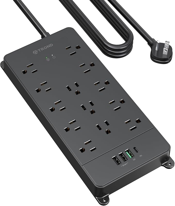 TROND Surge Protector Power Strip, 10ft Heavy Duty Extension Cord by TRONDOfficial