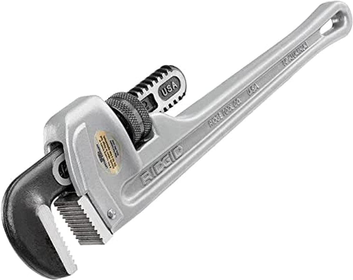 RIDGID 31105, 31100, & 31095 Aluminum Straight Pipe Wrenches; 18-inch & 14-inch, Silver