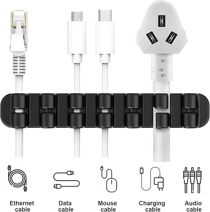 SOULWIT Upgraded Cable Holder, Cable Management Cord Organizer Clips Silicone - Image 5