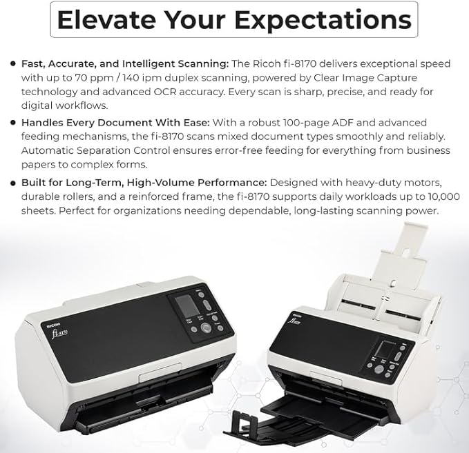 Fi-8170 Professional High Speed Color Duplex Document Scanner - Image 7