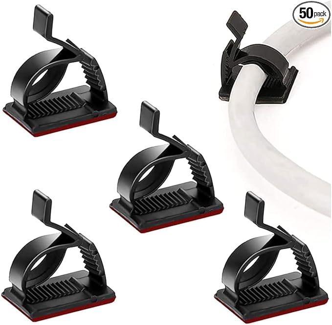 SOULWIT 50Pcs Adjustable Cable Management Clips, Adhesive Organizers Sticky by SOULWIT