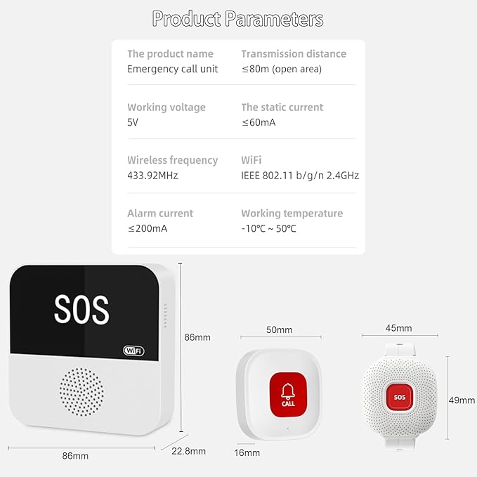PerfeSafe Wireless Caregiver Pager Life Alert System - Image 8