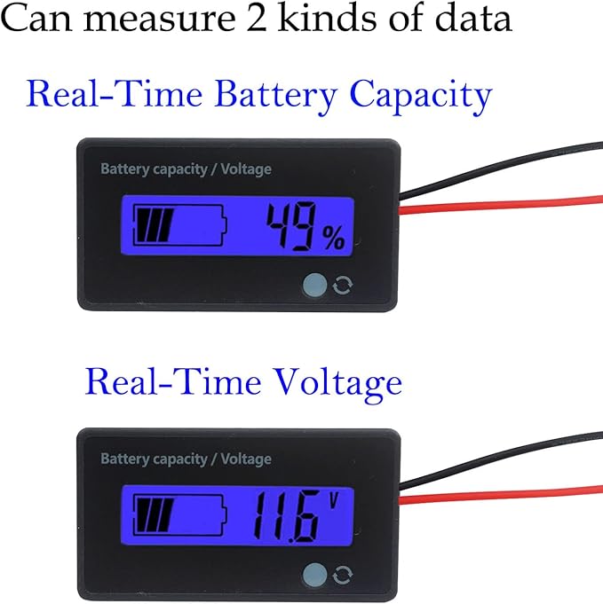 12V 24V 36V 48V Battery Meter, Battery Capacity Voltage Indicator, - Image 2