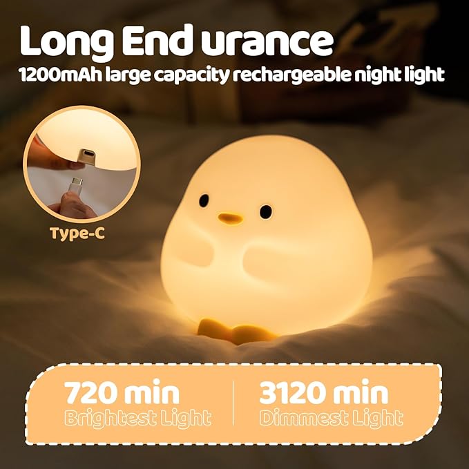 Rytinazzz Duck Night Light, Color Changing Mode & 50-Hour Battery, Squishy - Image 7