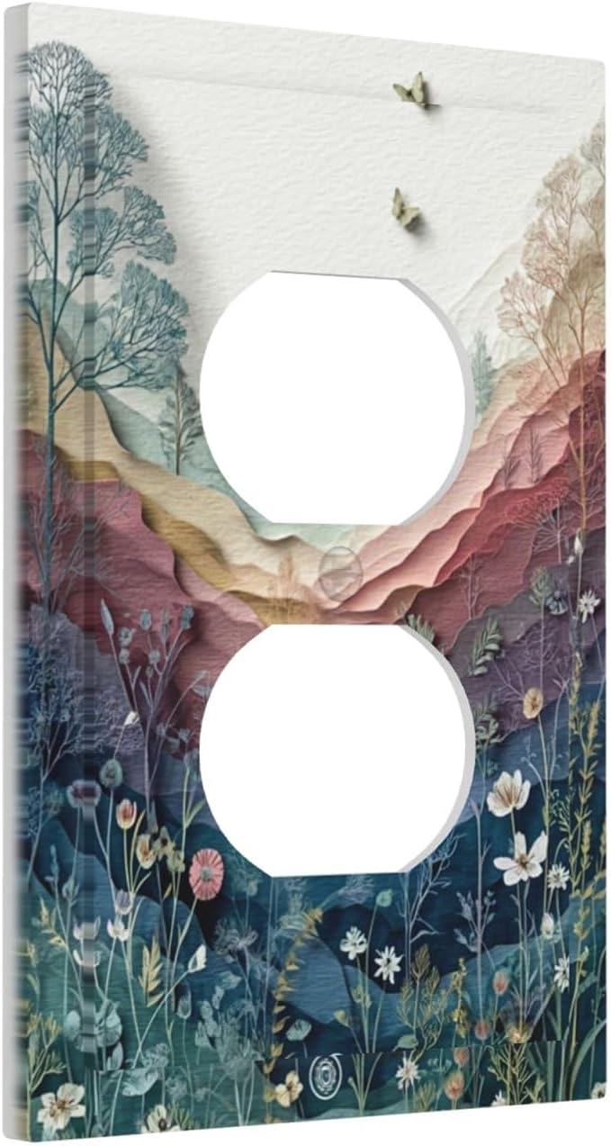 Bvtewkhz Wildflowers Rustic Flowers Floral Plants Duplex Outlet Wall Plate - Image 2