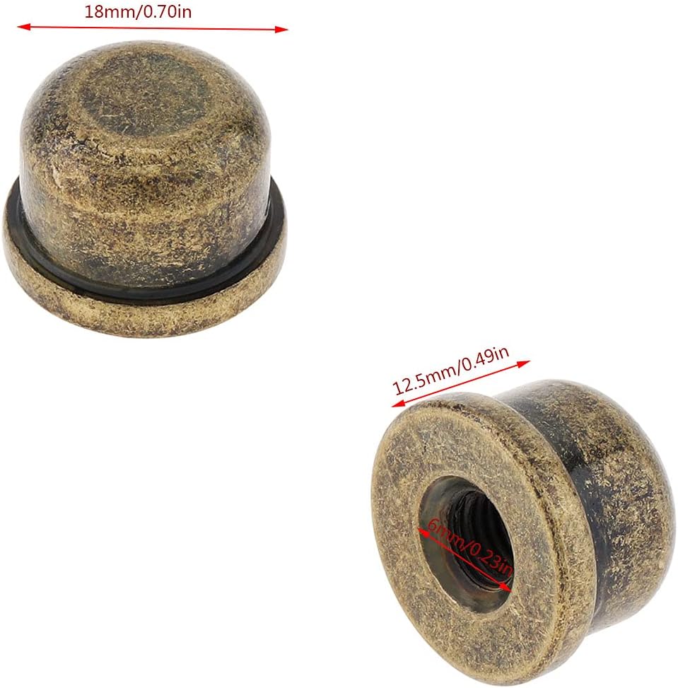 RTNLIT 4pcs Antique Brass Lamp Finials Caps, Threaded 1/4-27 lamp Shade Screw Cap, 1/2 Inch Tall for Lamp Harp Tops