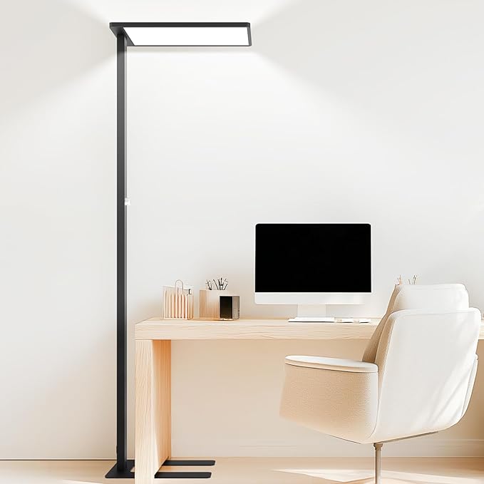 120W LED Floor Lamp, 76.8" Tall Reading Light, 10000LM Knob Dimming Standing by STERRENLED