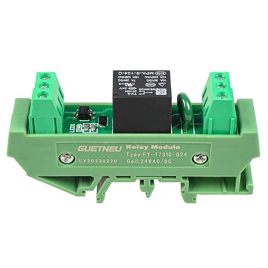GUETNEU Relay Board, Relay Module 1 Channel 1 SPDT DIN Rail Mount 24V DC/AC - Image 4