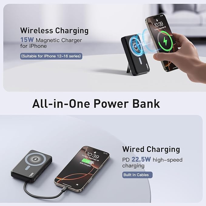 2026 Magnetic Wireless Power Bank, 16800mAh Portable Charger - Image 4