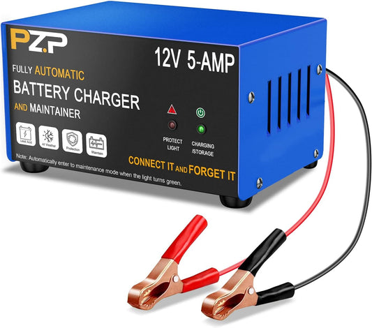 12v Smart Car Battery Charger, 5Amp Fully-Automatic Trickle Charger, Battery