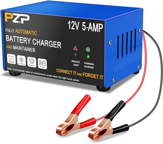 12v Smart Car Battery Charger, 5Amp Fully-Automatic Trickle Charger, Battery by PZP-AutomotiveParts