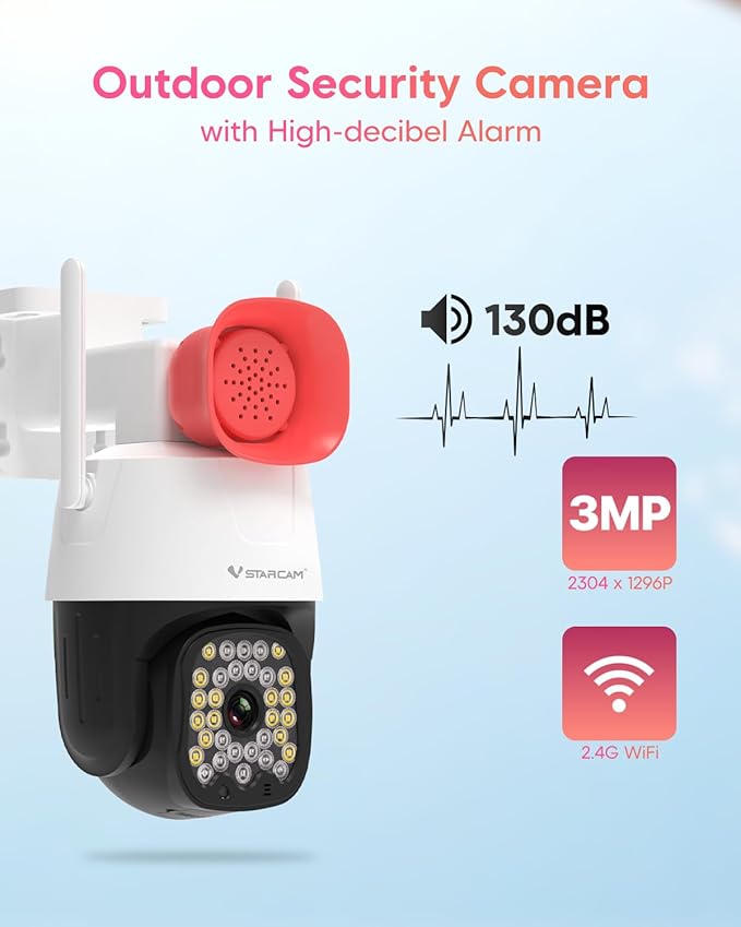 VSTARCAM 2K Smart Outdoor Surveillance Camera, AI Detection & Real-Time View - Image 3