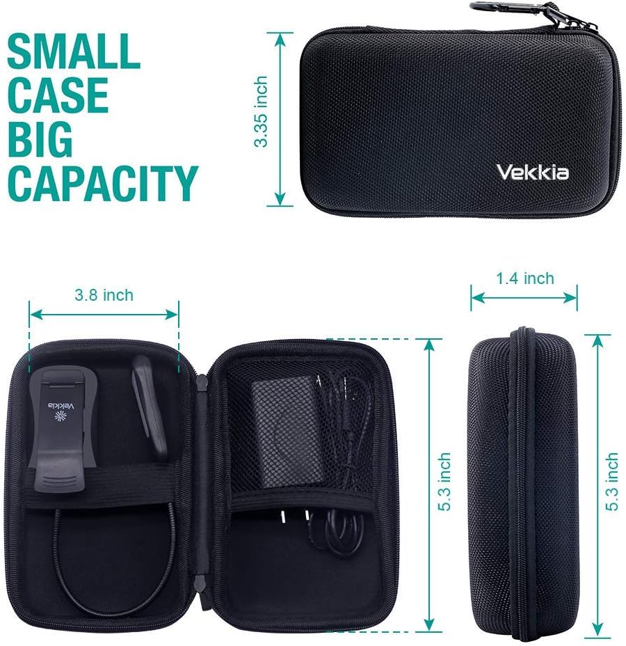 Vekkia Book Light Set with Charger, Clip on Reading Light in Bed | 3 Brightness,Up to 60 Hrs, Rechargeable,Eye-Care Warm LED for Read Before Bed (Incl Travel Case, Cable)