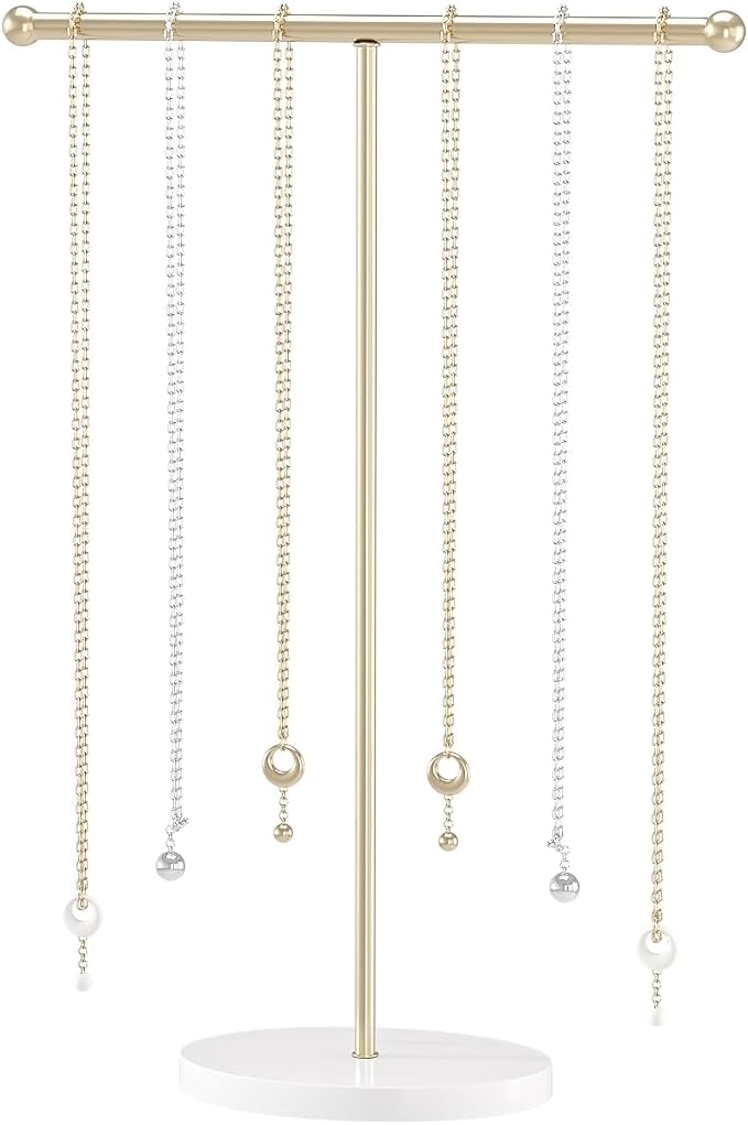 Justsoso Metal T-Bar Necklace Holder Stand, Necklace Hanging Display Stand by FocusOnJewelryDisplay