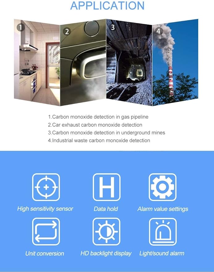 Cheffort Handheld Carbon Monoxide Meter, Portable Carbon Monoxide Detector - Image 7