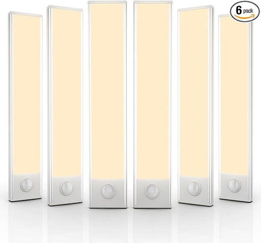 6 Pack Under Cabinet Lighting Wireless, 32 LED Rechargeable Battery Motion by BuyNow