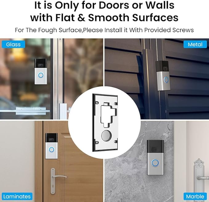 No-Drill Adhesive Mount for Ring Video Doorbell, Doorbell Bracket for Home - Image 7