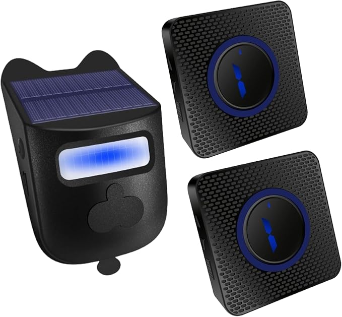Solar Wireless Driveway Alarm Outdoor Weather-Resistant Motion Sensor Detector by HoneTeek