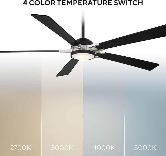 Rotary Indoor and Outdoor 5-Blade 65in Smart Home Ceiling Fan in Matte Black - Image 3