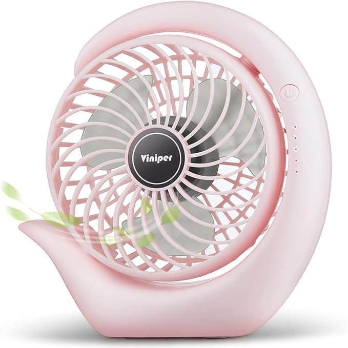Viniper Battery Operated Fan, Usb Desk Fan : 180° Rotation and 3 Speeds by ViniperUSA