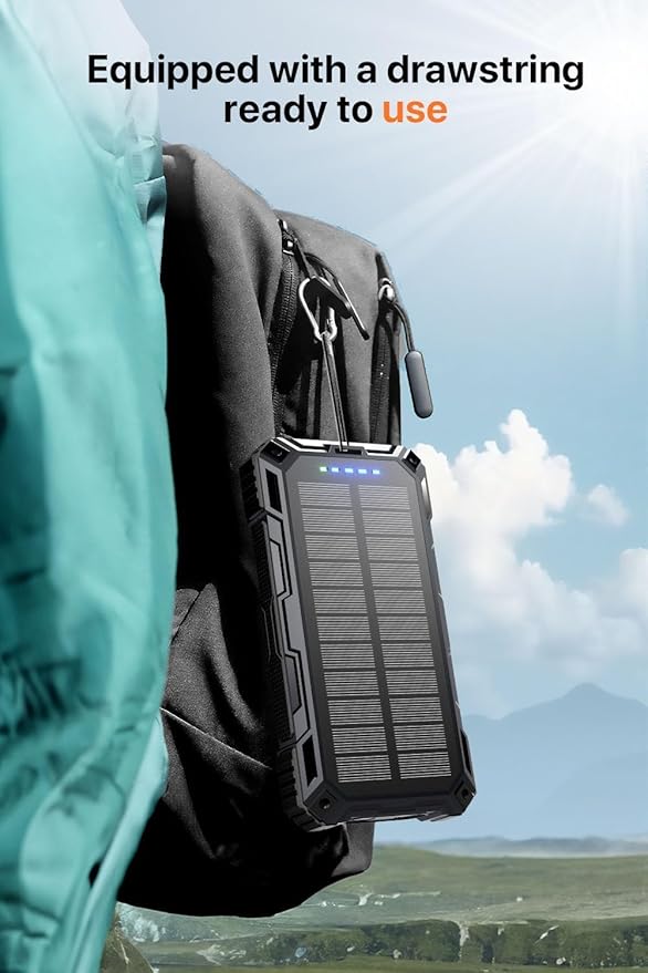 jskei Power Bank 49800mAh Solar Portable Charger Wireless Charging USB-C 15W - Image 9