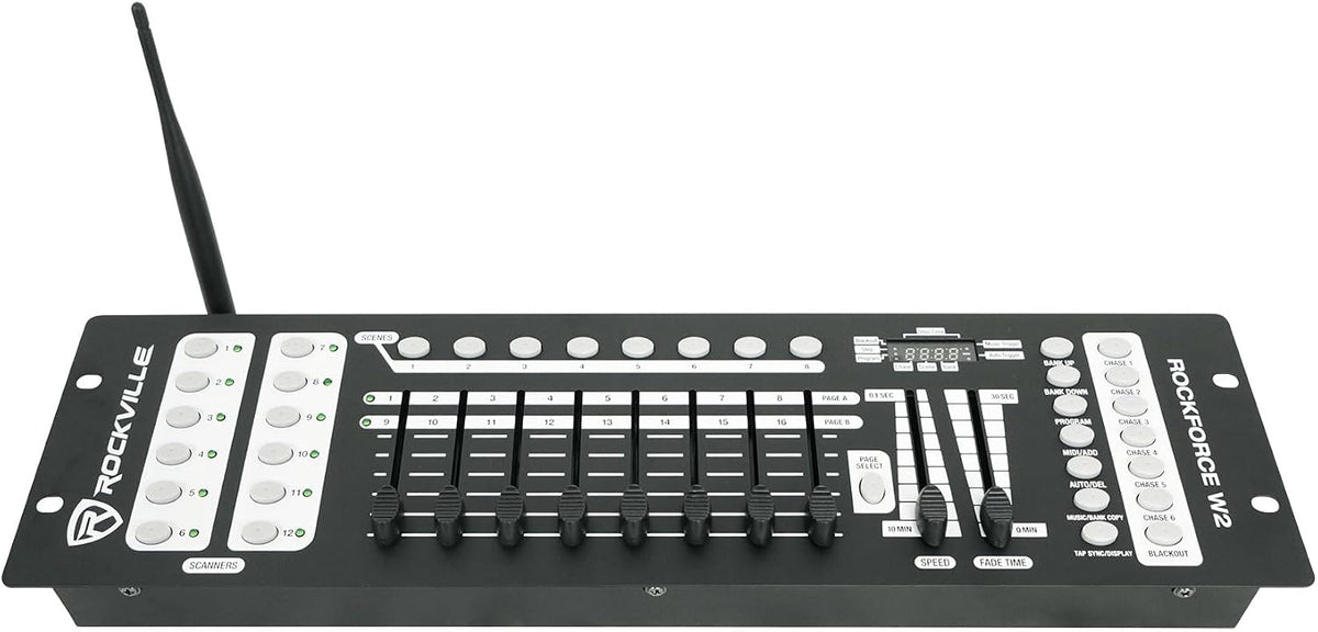 Rockville ROCKFORCE W2 192-Channel Wireless 2.4GHz DMX Lighting Controller