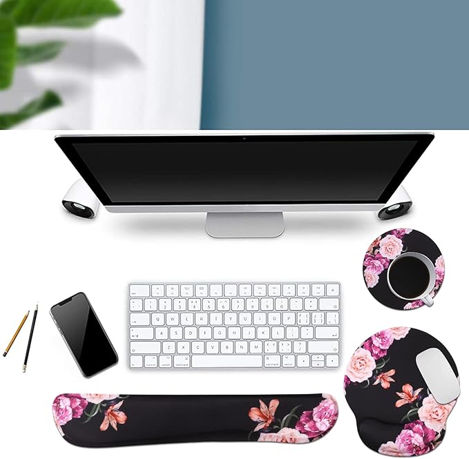 iLeadon Mouse Pad with Wrist Support Keyboard Wrist Rest Set, Ergonomic Mouse - Image 2