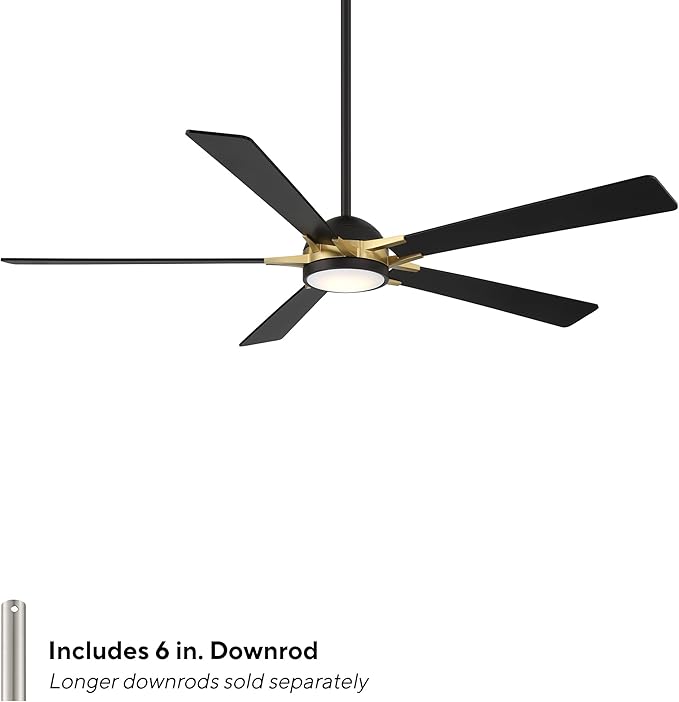 Rotary Indoor and Outdoor 5-Blade 65in Smart Home Ceiling Fan in Matte Black - Image 2