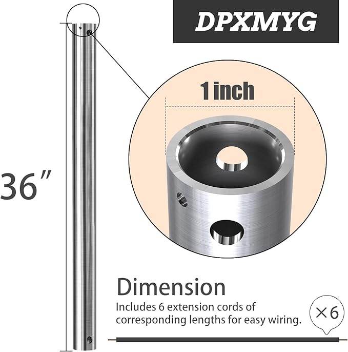 DPXMYG 36 inch Ceiling Fan Downrod - Image 2