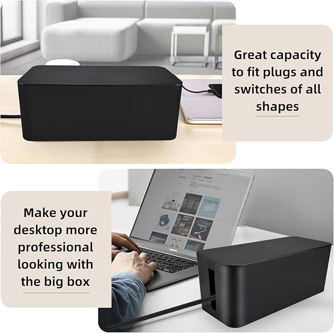 YaeCCC Cable Management Organizer Box Power Strips Hider Power Cords Hider - Image 4