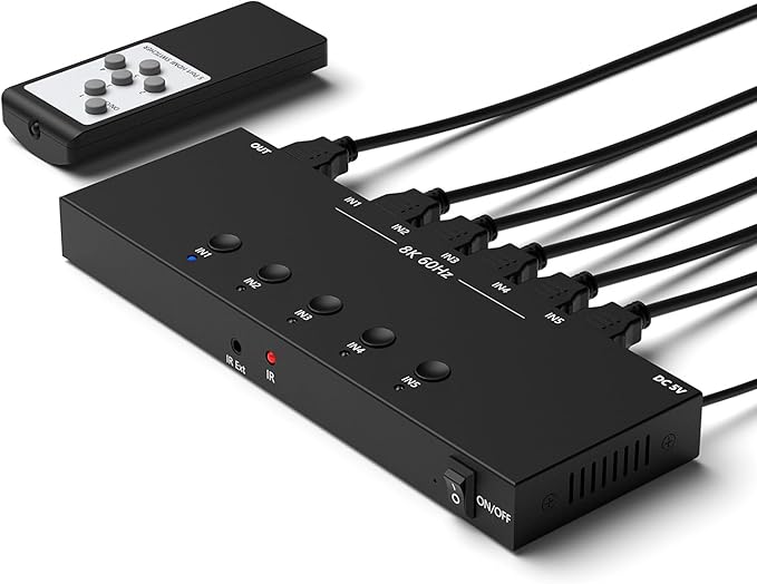 RuiPuo 5Port HDMI Switcher 8K@60Hz 5In 1Out HDMI Selector - Image 2