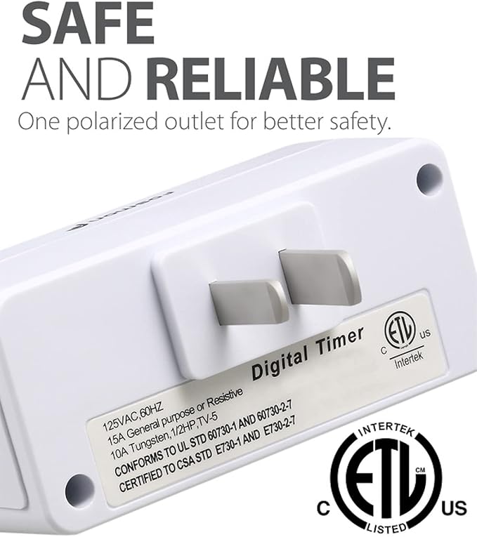 Fosmon Digital Timer for Electrical Outlets, Indoor 24 Hour Light Timer - Image 6