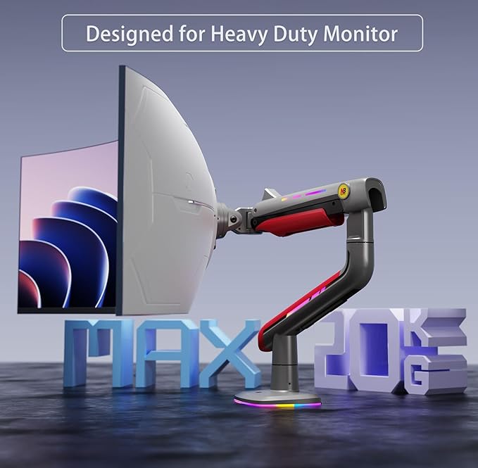NB Gaming Monitor Arm or for 32 to 60 Inches Screen, Load up to 20 kg, VESA - Image 8
