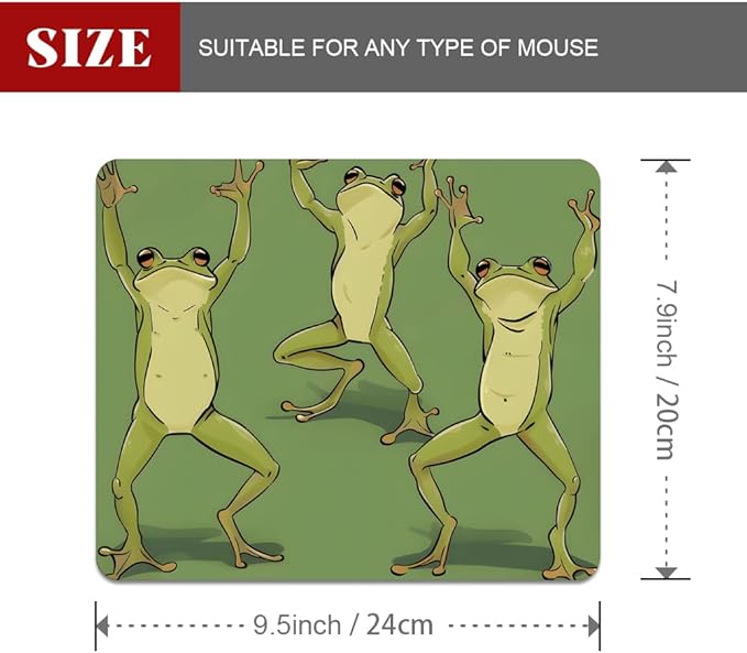 Three Dancing Frogs Square Mouse pad, Waterproof, Anti Slip Rubber Base - Image 2