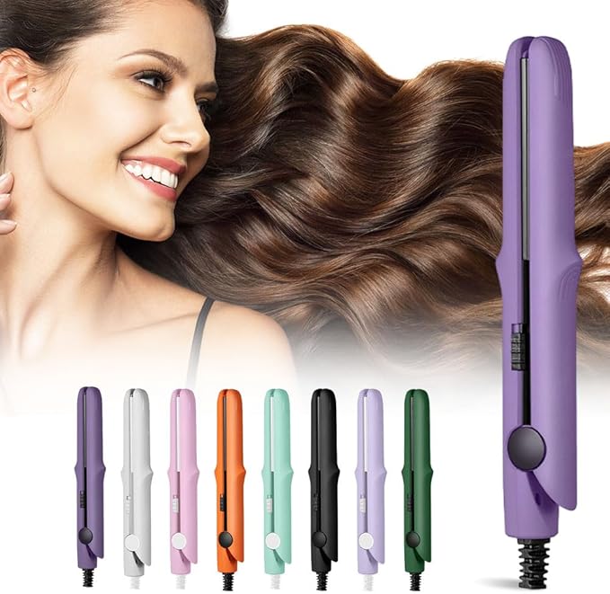 2 in 1 Mini Dual Purpose Curling Iron, 2026 New Portable Curling Wand & Flat by Fiopet