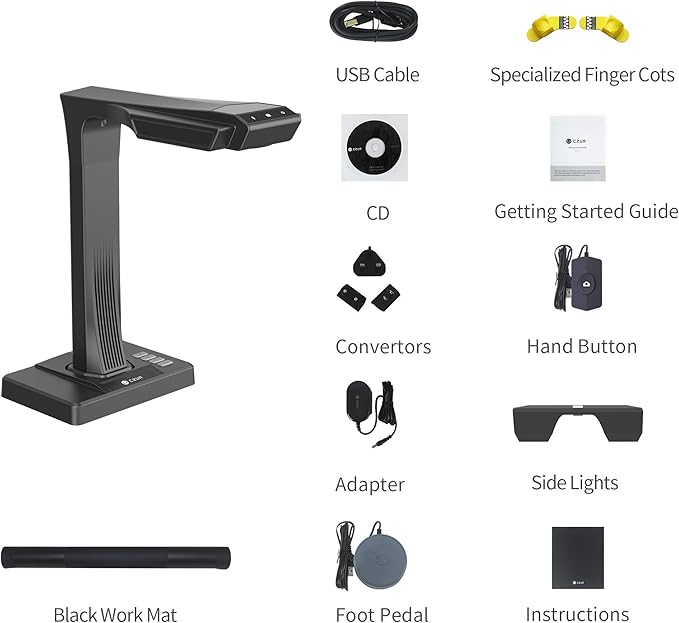 CZUR ET24 Pro Professional Book Scanner, 24MP Document Camera, 3rd Gen - Image 8