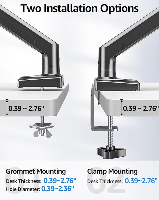 Dual Monitor Stand fits up to 32 inch, 4.4-22 lbs Computer Screens, Dual - Image 3
