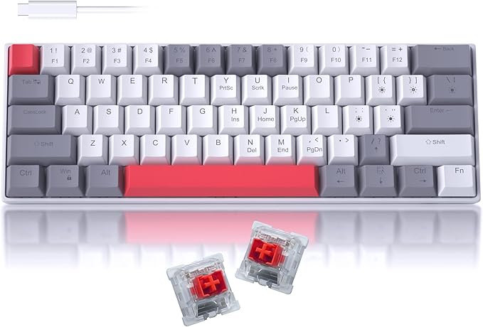 Camiysn 60% Mechanical Gaming Keyboard, Mixed Color Keycaps Gaming Keyboard by Camiysn
