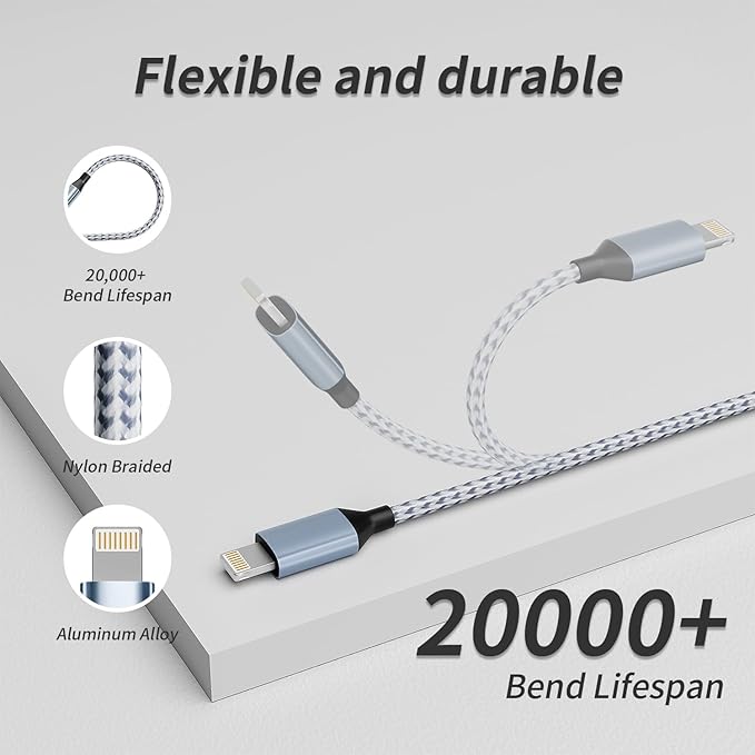 IDISON Multi Charging Cable, 3 in 1 Charging Cable Nylon Braided Multiple USB - Image 3