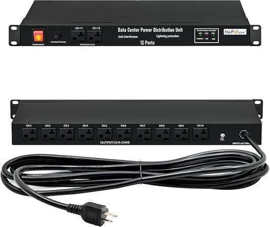 ThePoEstore 1U PDU Network Servers Surge Protector Power Distribution Unit by ThePoEstore