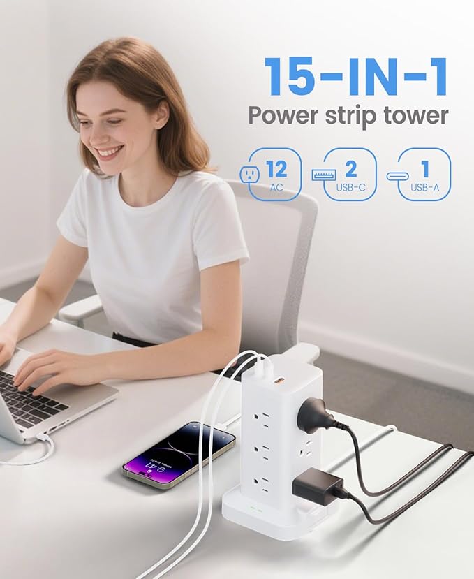 Tagzilo 15-in-1 Power Strip Tower - Image 2