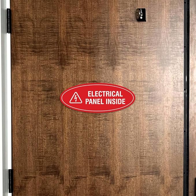 Signs ByLITA Oval Electrical Panel Inside Sign - Image 4