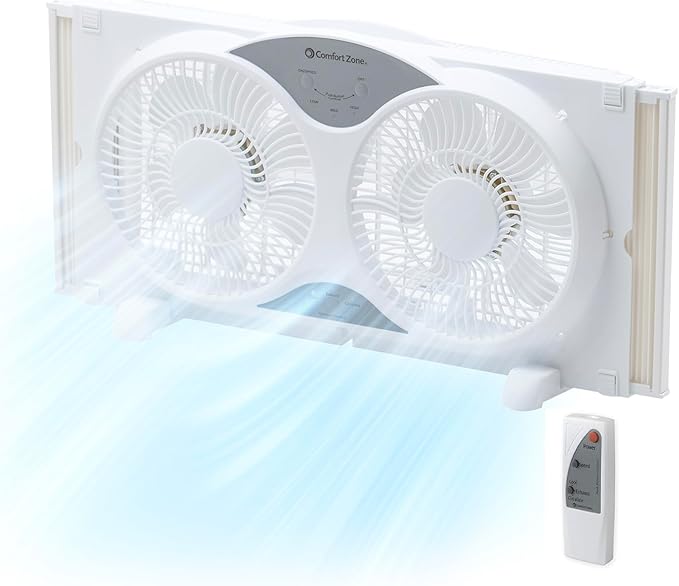 Comfort Zone Twin Window Fan by ComfortZone