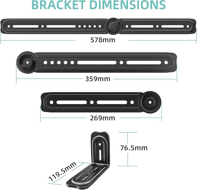 HCMOUNTING Soundbar Mount Bracket, Sound Bar Mounts Under TV or Above TV Fits - Image 9