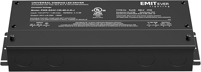 EMITEVER Dimmable Led Driver, 150W AC 110V-277V to DC 24V Transformer, 5-in-1 - Image 7