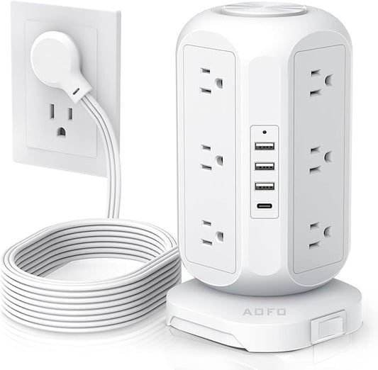 Tower Power Strip Flat Plug by AOFO