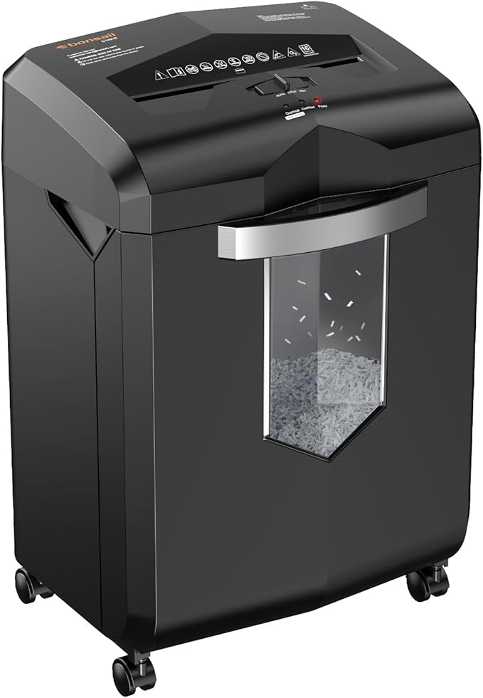 Bonsaii 16-Sheet Microcut Paper Shredder, 60-Minute Home Office Heavy Duty by bonsaii