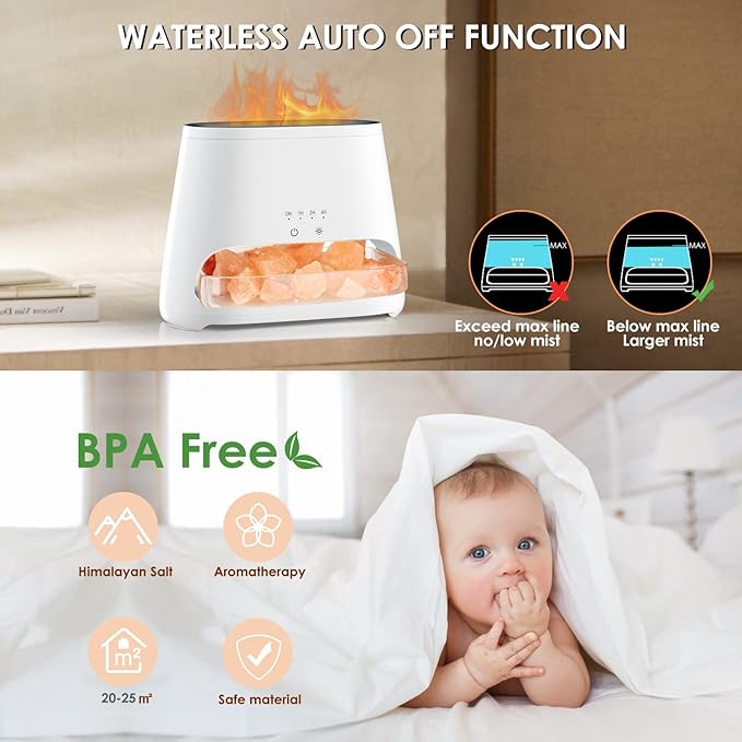 SALKING 2-in-1 Himalayan Salt Lamp & Ultrasonic Essential Oil Diffuser - Image 6