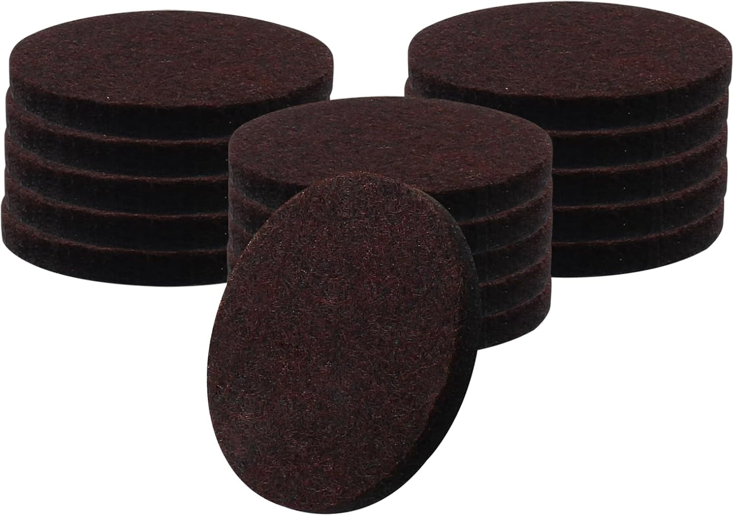 16 Pcs 2"/50mm Felt Furniture Pads Brown Round | Self Adhesive, 5mm Thick, Anti Scratch Floor Protectors, For Furniture Feet Chair Legs